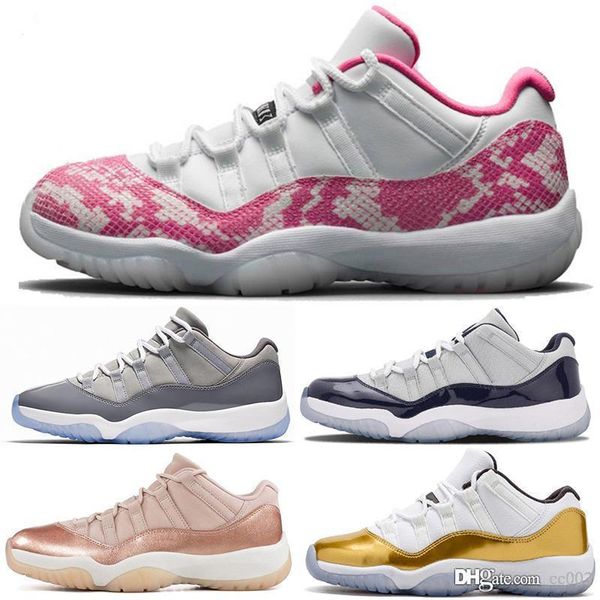 

designer shoes 11 navy blue pink snakeskin sport shoes bred concord georgetown space jam gg 11s sneakers mens shoes, Black