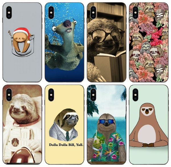 

[tongtrade] sloths with rose diy colorful case for iphone 11 pro x xs max xr 8s 7s 6s 5 samsung a40 a50s honor note 10 lg q stylus 1pcs case