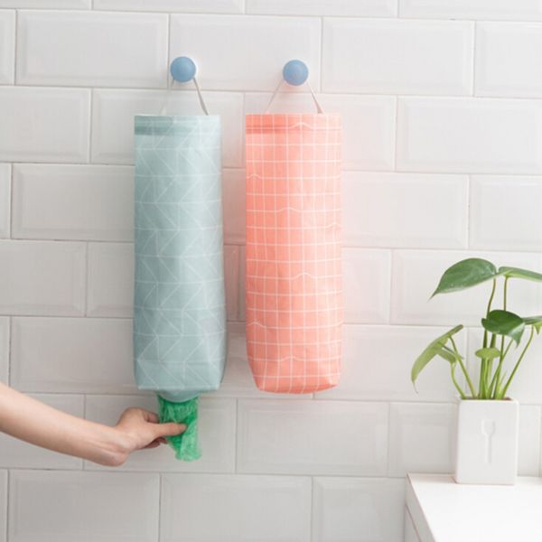 

eco-friendly plastic bag holder wall mount oxford cloth grocery dispenser garbage bag organizer for kitchen