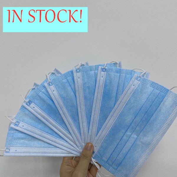 

быстрая доставка 50шт одноразовые маски 3-слойные нетканые маски для лица без пыли дыхание безвкусный алкоголь дезинфекция защитные маски dh