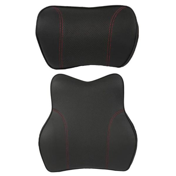 

memory foam car auto seat back support easy disassemble easy clean breathable durable lumbar cushion headrest pillow pad black