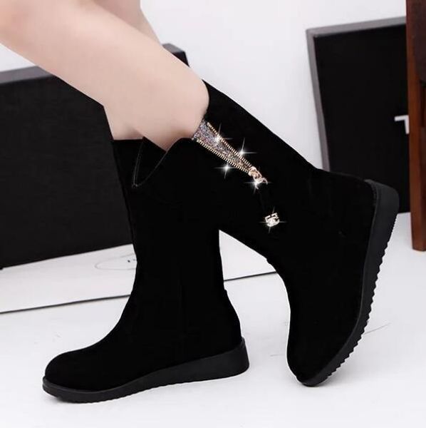 

australia 2019 new wgg europe and the united states luxury snow boots in the boots plus velvet warm non-slip martin boots ing, Black