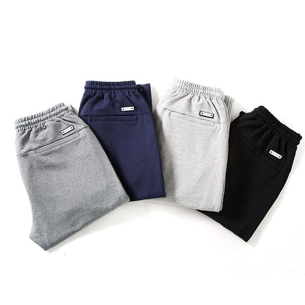 

mens designer slim stretch sports pants stretch youth student fashion casual pants batch, Black