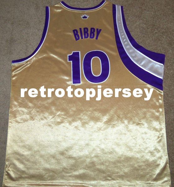 

new 2006 mike bibby #10 sewn ad gold jersey sewn rare mens vest size xs-6xl stitched basketball jerseys ncaa, Black;blue