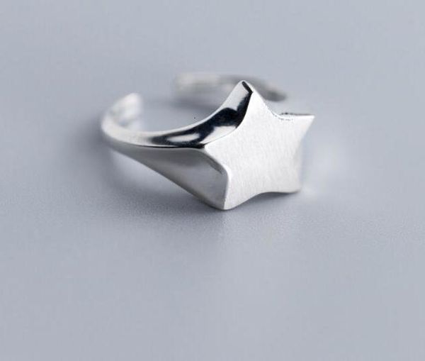 

punk authentic real. 925 sterling silver star band rings adjust jewelry gtlj1661, Golden;silver