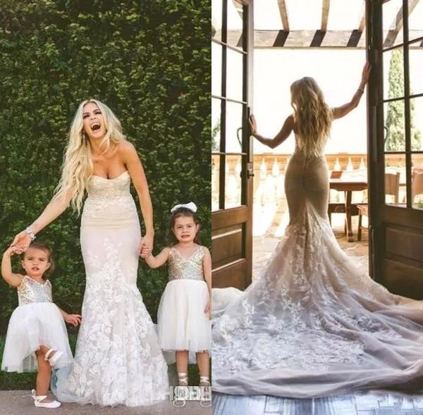 

Bohemian 2019 New Arrival Country Mermaid Wedding Dresses Lace Applique Backless Sweetheart Beach Wedding Dress Bridal Gowns robe de mariée