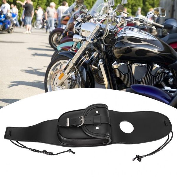 

universal fuel tank cover bag motorcycle black pu leather fuel tank chap cover panel with pouch bag waterproof black