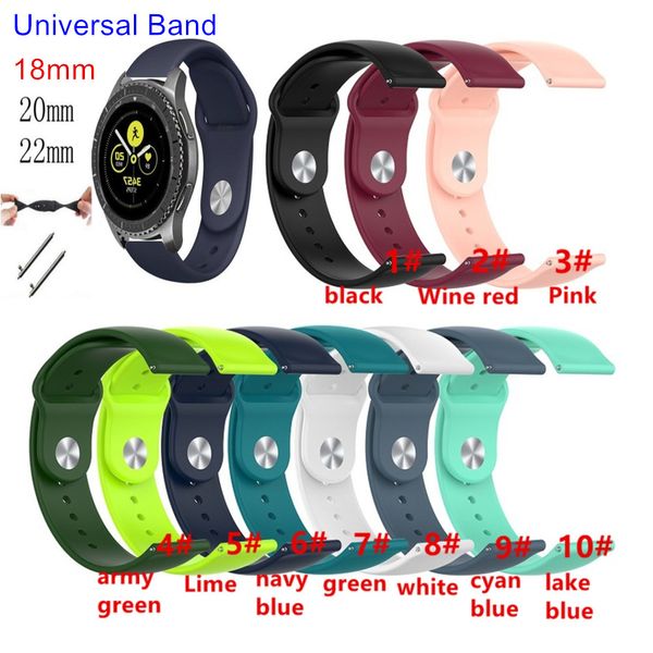 

18mm 20mm 22mm silicone watchband for samsung galaxy watch 42mm 46mm active2 40mm 44mm gear s2 s3 xiaomi watch strap band bracelet