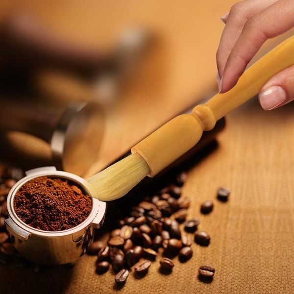 

2 pcs coffee grinder cleaning brush wood dusting brush for espresso stations and equipment coffee grinder brushes