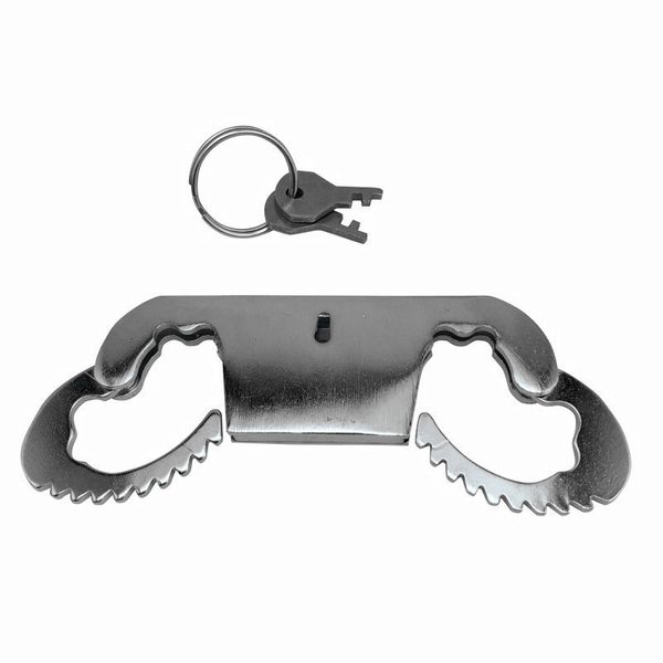 Juego de imaginación Pulgar de acero inoxidable con llave Bondage Lock Mano de metal Esclavo Restricción Herramienta Bdsm Juguete sexual Juego de cosplay Y190716