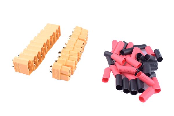 

xt60 battery connector/adapter plug for rc plane and car male and female with 3.5mm good gold plated plugs with 4mm shrink tube 5/10paris