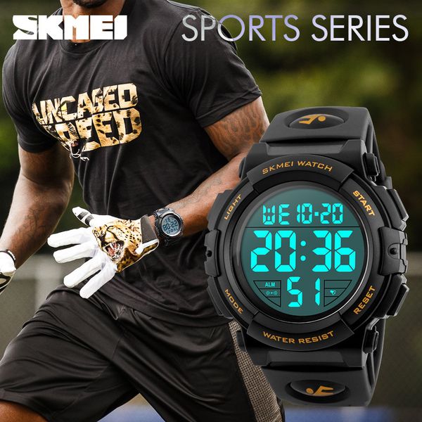 

skmei brand luxury 1258 army luminous digital clock alarm men fashion outdoor 50m waterproof sports silicone led watch, Silver