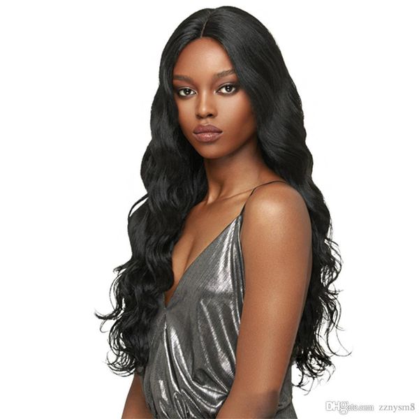 

парик волос перуанский 360 lace фронтальная парик объемная волна с pre щипковых человеческих волос natural color передние парики knhj21, Black