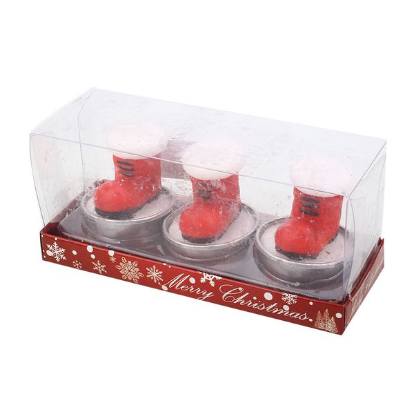 

3pcs/set christmas candles santa claus house pine cones gift decorations cute