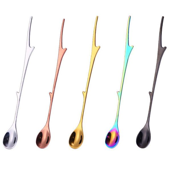 

creative stainless steel teaspoon colorful coffee tea dessert sugar appetizer cake spoon mixing stirring souvenir gift spoons