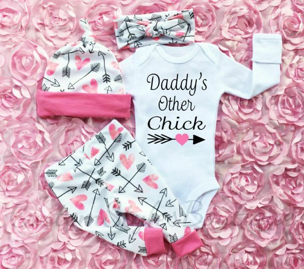 

us 4pcs newborn baby girl 0-24m floral romper long pants hat outfits clothes 0-24m, White