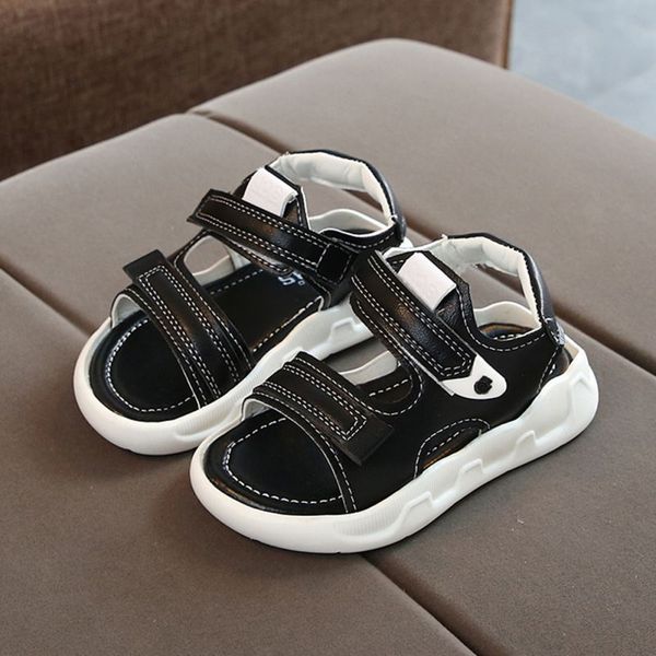 

children boys sandals summer wild solid lightweight non-slip beach shoes baby sandals kids casual shoes, Black;red