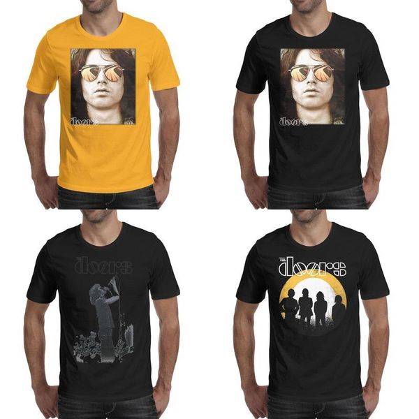 

fashion mens printing the doors t shirt dusk distressed band logo t shirt black design make a shirts american live jim morrison stage, White;black