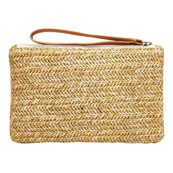 

women straw bag new fashion bohemian clutch bags lady handbag handmade rattan bag corn peels woven casual beach pocket
