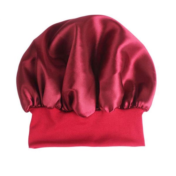 

newly women's satin solid sleeping hat night sleep cap hair care bonnet nightcap for women men cap bonnet de nuit