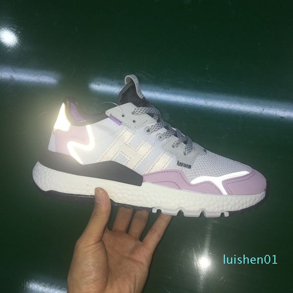 

nite jogger 3m reflective running shoes for men women triple black white anti-slip mens trainer comfort sports sneakers l011