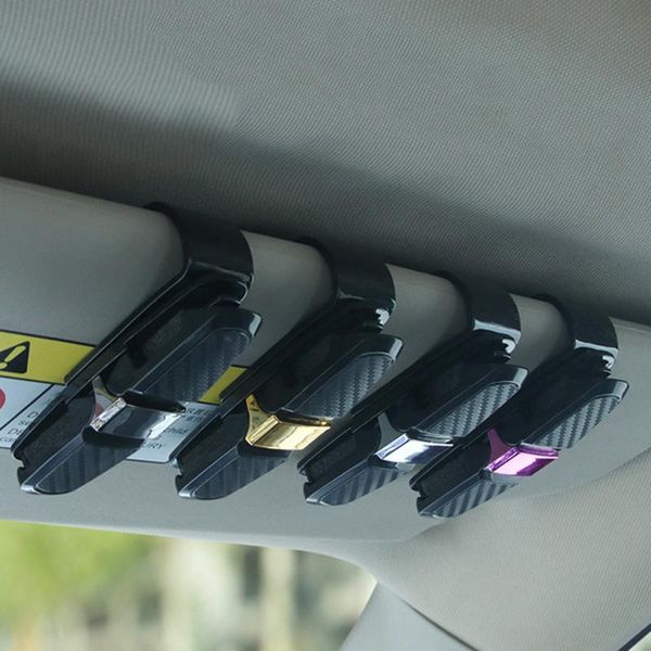 

car auto sun visor clip holder carbon fiber sunglasses holder clip glasses cage storage universal car auto accessories styling