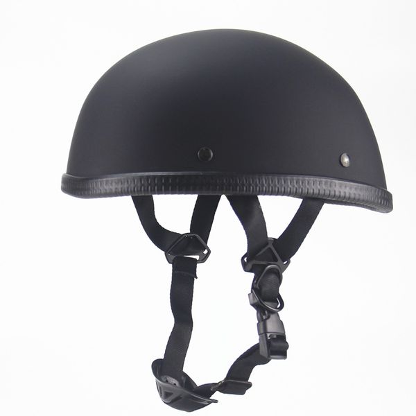 

abs half face vintage motorcycle helmet retro german cafe racer scooter cruiser chopper matte black eps lining dot approved