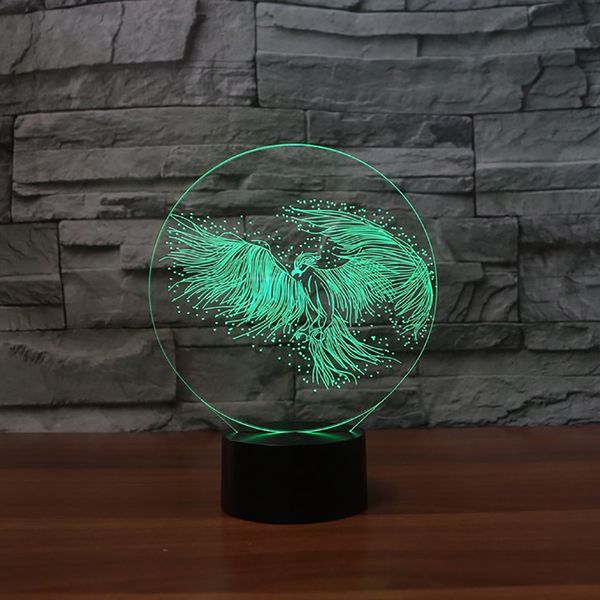 

creative usb 7 colors changing parrot 3d led lamp mood bedroom bedside desk lamp luminarias night light gift lighting bird decor