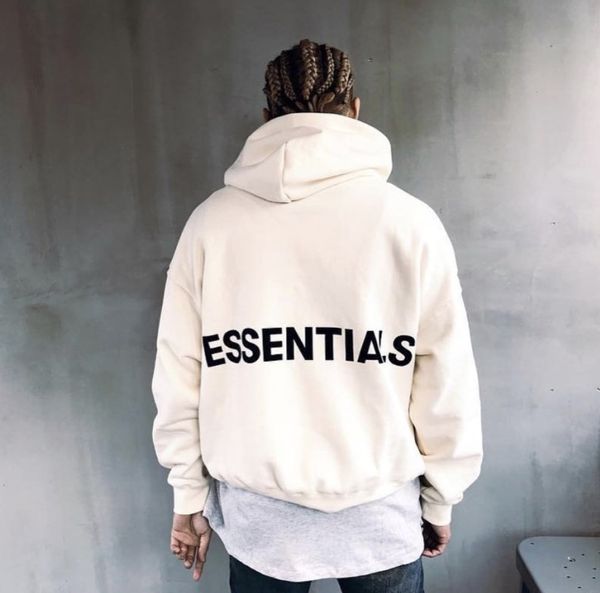 

mens sweater pullover hoodie essentials printed oversized loose plus velvet hooded hip hop casual sweatshirts s-xl, Black