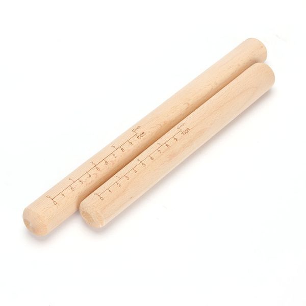 

non-stick wooden rolling pin with scale dough roller kitchen baking tool