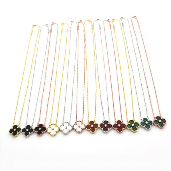 

new fashion brand shell necklace 18k gold rose silver titanium steel leaf necklace suitable for fashion lovers gift, Golden;silver