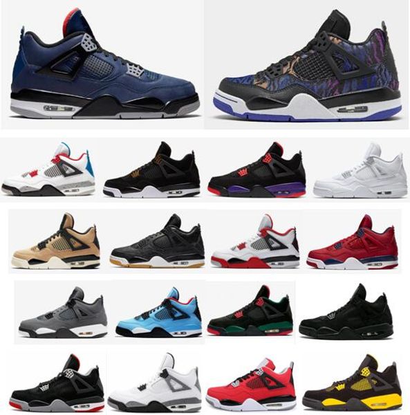 

jumpman mens shoes 4 4s basketball shoes men rush violet shoes bred cool grey stealth oreo white cement designer 40-47 with box