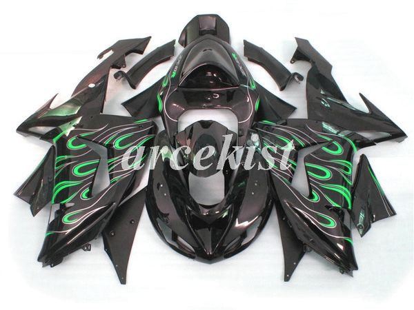 

4 бесплатные подарки новый abs мотоцикл обтекатели комплект, пригодный для kawasaki ninja zx10r zx10r 2006 2007 06 07 10r nice green flame