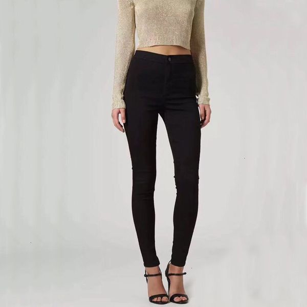 

женщина джинсы женские дизайнерские брюки женщин стиль новая мода высокой талией джинсовой жан брюки узкие тонкий джинсы для цветных женщин, Blue