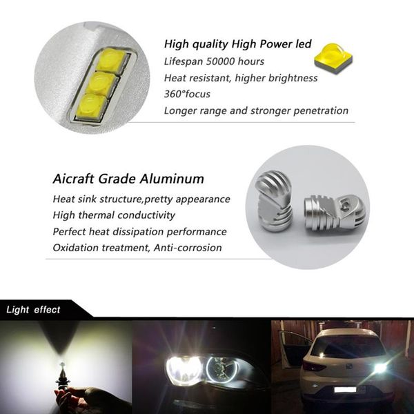 

2pcs/pack f1 30w auto lamps h11 / h8 / h9 9005/9006 h10 6led white car fog lights