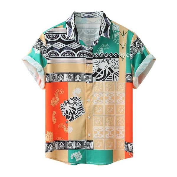 

men's casual shirts short sleeve loose buttons blouse hawaiian beach shirt mens holiday vacation clothing f3#1, White;black