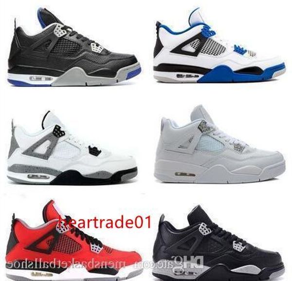 

new tattoo 4 4s basketball shoes men pure money royalty white cement raptors black cat bred fire red mens trainers sports sneakers