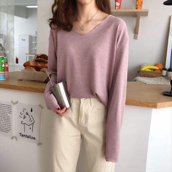 

early autumn basic simple solid color v-neck temperament 108124 early autumn basic simple solid color v-neck temperament 108124, White