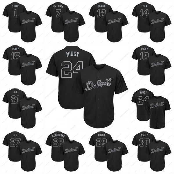 

24 Cabrera Miguel Miggy Detroit 2019 Players Weekend Tigers Brandon Dixon BANDIT Jeimer Candelario CANDY Niko Goodrum STINCHCOMB Jersey