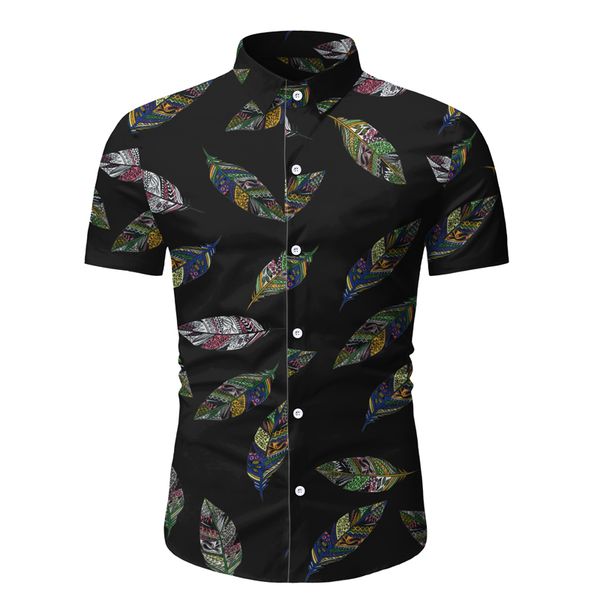

the new 2020 young men's casual short-sleeved shirts amazon's new beach hollowed-out fashion short-sleeved shirts, White;black