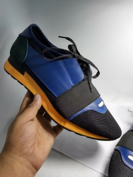 

designer arrival man woman casual shoes flat fashion patchwork leather mesh low cut lace-up trainer runner shoes outdoors plus size 46 t07, Black