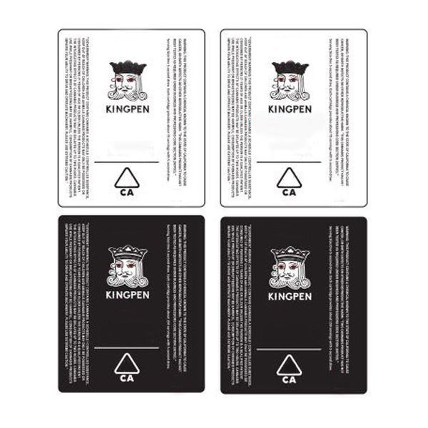 

Kingpen Sticker Vape Cartridges Tank Atomizer Stickers Black White 2 Colors Wrap Fit King Pen Tube DHL Free