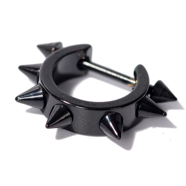 

12pcs spike ear piercing punk ear cartilage tragus barbell bar earrings 316l surgical steel ear studs piercings body jewelry, Silver