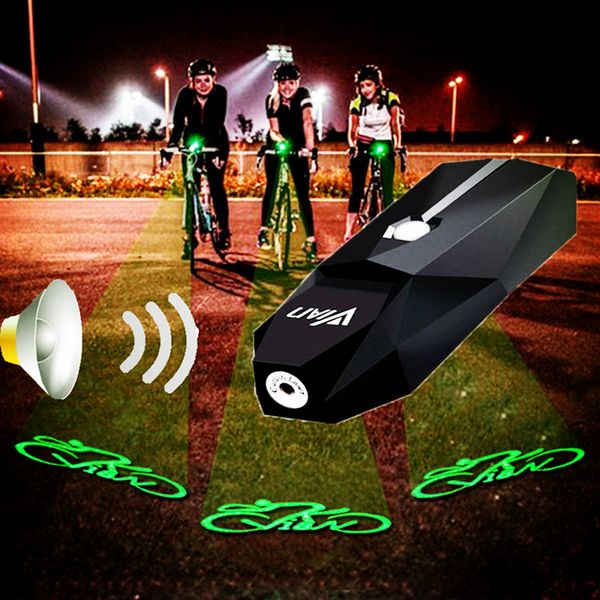 

intelligent led bicycle laser light with laser beams logo projector version light for bike mtb road bicycle bike bell loud horn