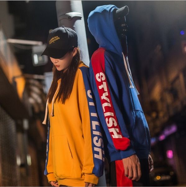 

европейские и американских мужчины свитер улица популярного логотип письмо печатной головки пальто личность осень пара носить спорт, Black