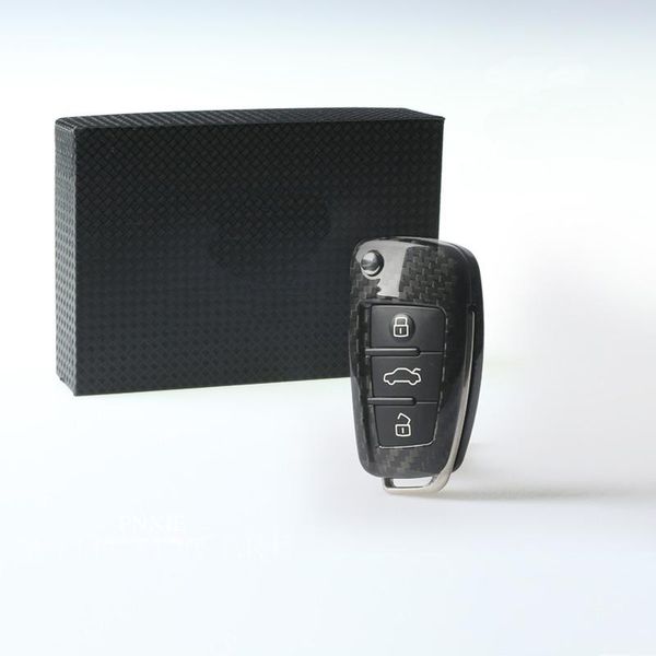 

for audi a1 a3 s3 q3 tts car-styling brand new carbon fibre remote key case cover holder