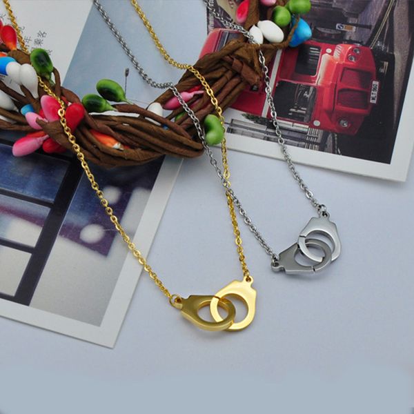 

jingyang 2019 драгоценная сталь наручники цепи колье ожерелье подарки для женщин ожерелья подвески женские аксессуары золото, Silver