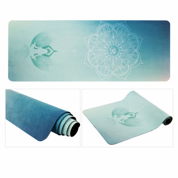 

printed suede (microfiber) natural rubber non slip yoga mats 183*68cm *5mm 17 designs