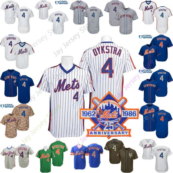 

Dykstra Jersey Cooperstown Cool Base Flexbase Men Women Youth New York Baseball Jerseys Mets Home Away Blue White Grey Green Pinstripe