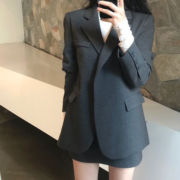 

women's suits & blazers 2021 spring casual blazer women notched long sleeve slim suit jacket, White;black